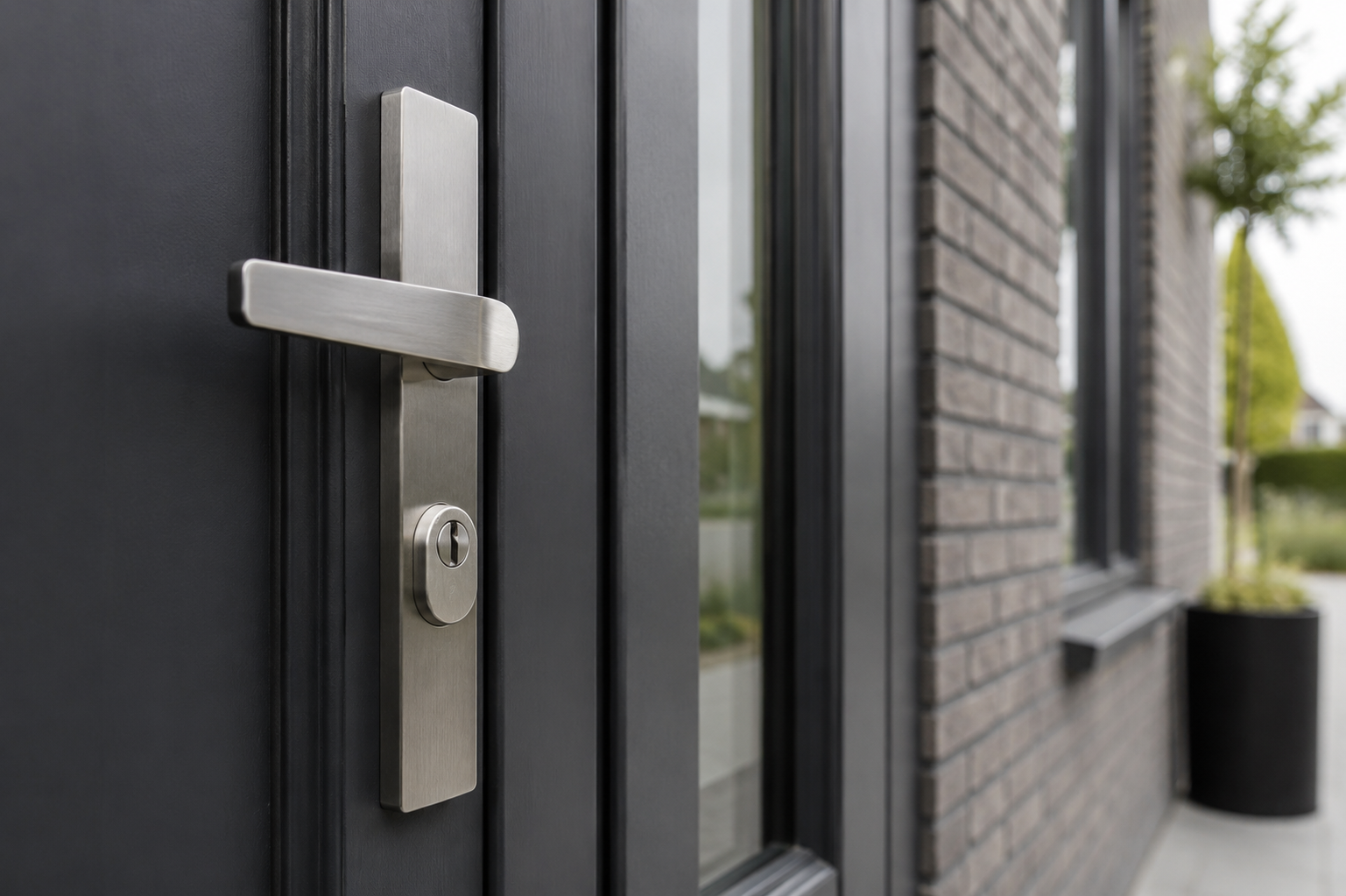 Veiligheidsbeslag met kerntrekbeveiliging op een voordeur
