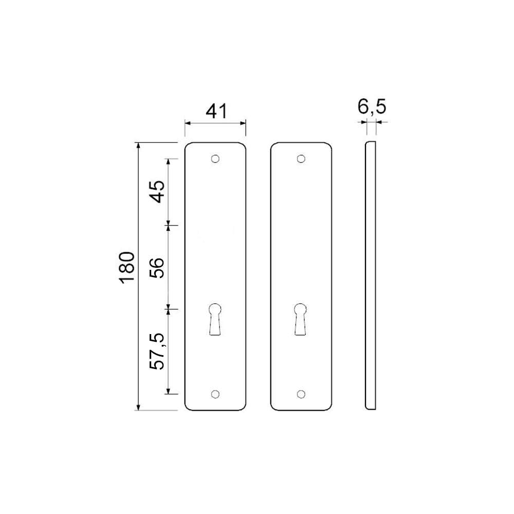 Technische tekening AMI kortschild 180/41 binnendeur SL56 blind
