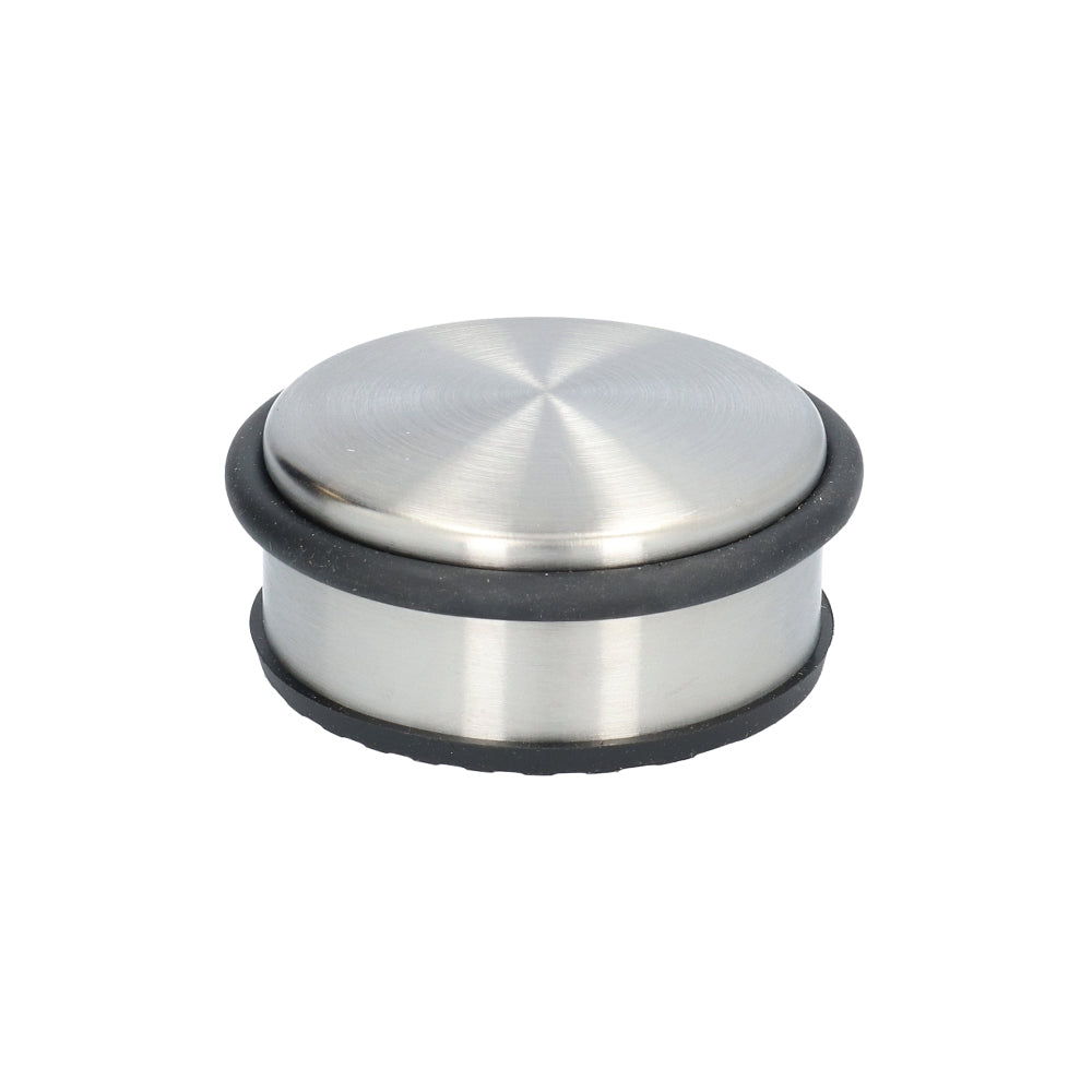Zware RVS deurstopper rond 100 mm met rubberen ring, huismerk