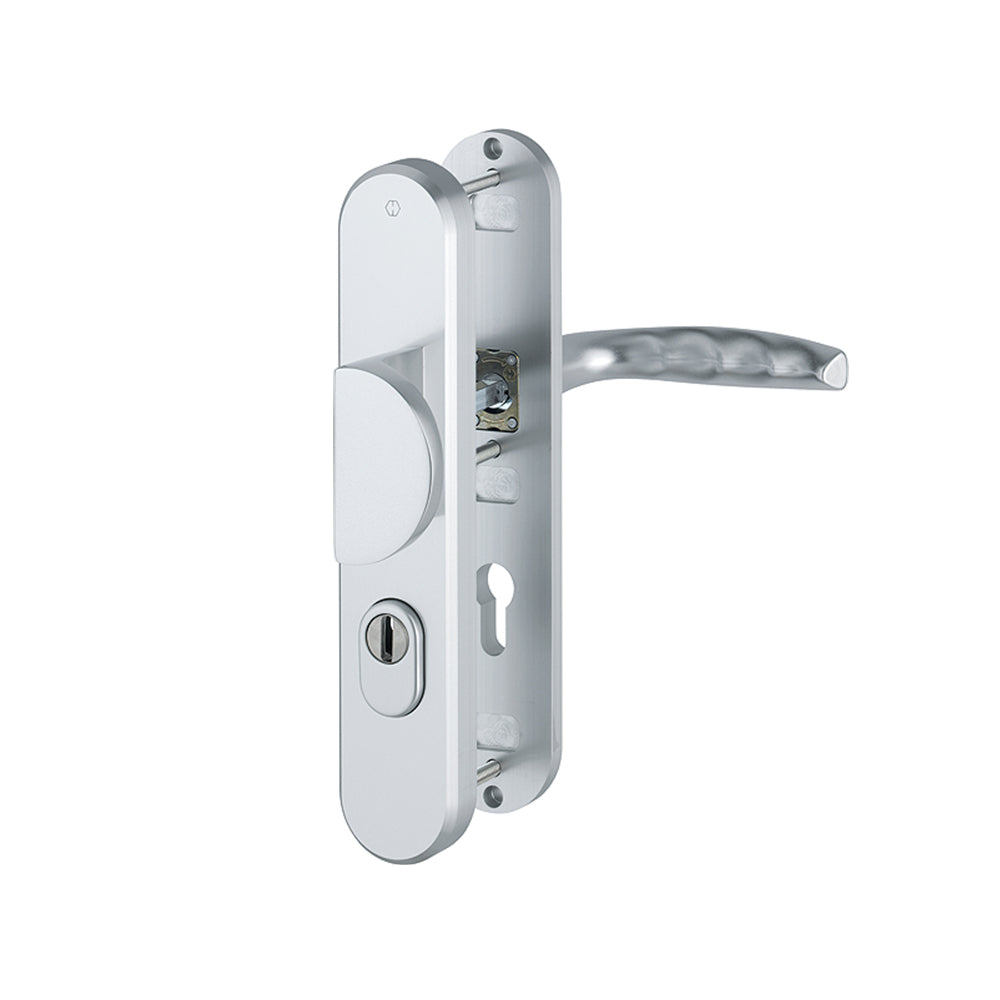Hoppe Atlanta veiligheidsbeslag PC55 greep/kruk met kerntrekbeveiliging F1 aluminium