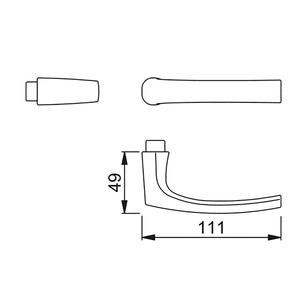Technische tekening Hoppe Dubayy 1107 gatdeel