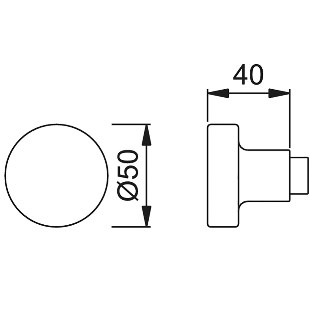Technische tekening Hoppe deurknop 58 gatdeel in aluminium F1