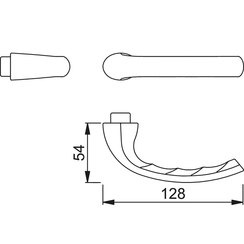 Technische tekening Hoppe Tokyo 1710 deurkruk