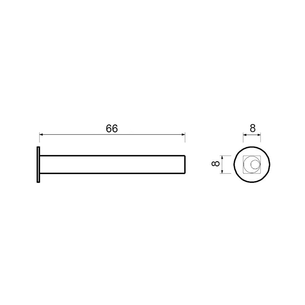 Technische tekening AMI wissel-quickstift 900650 8x66 mm met ring