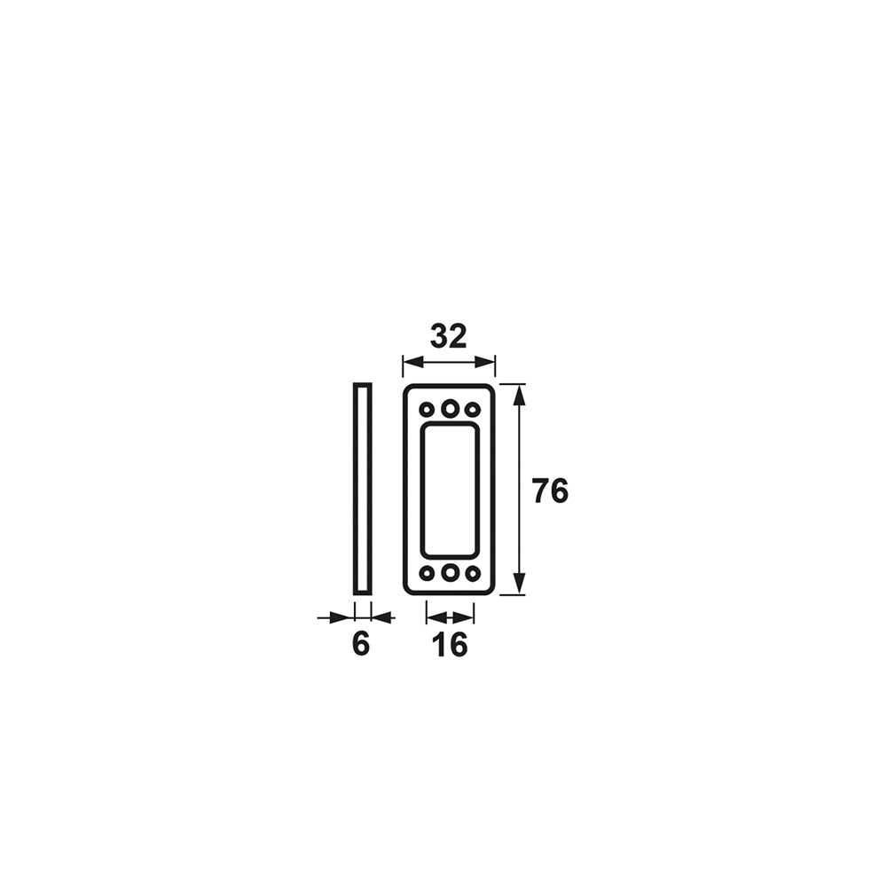 Technische tekening AXA Onderlegplaat 3305 6 mm wit