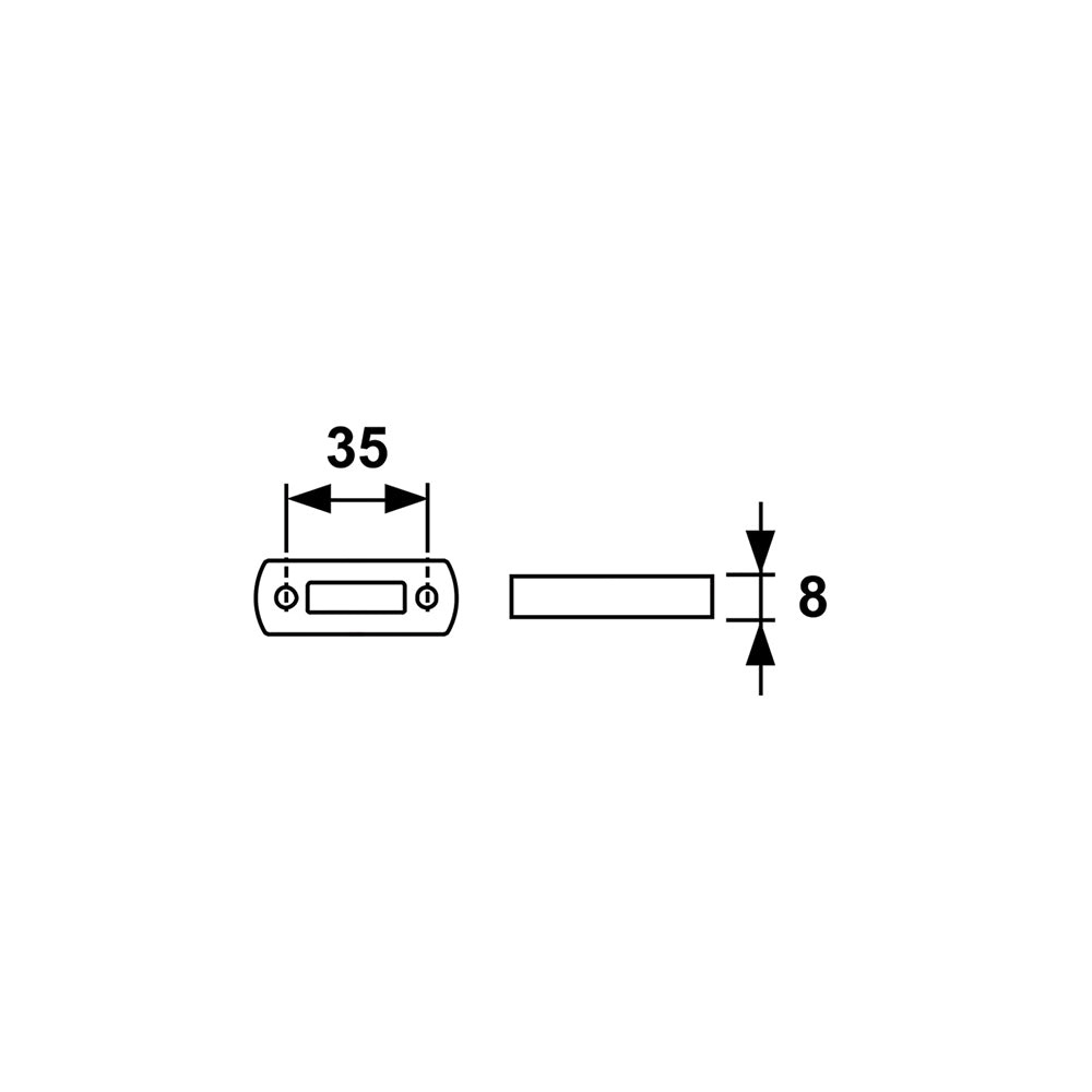Technische tekening AXA Onderlegplaat 8 mm wit