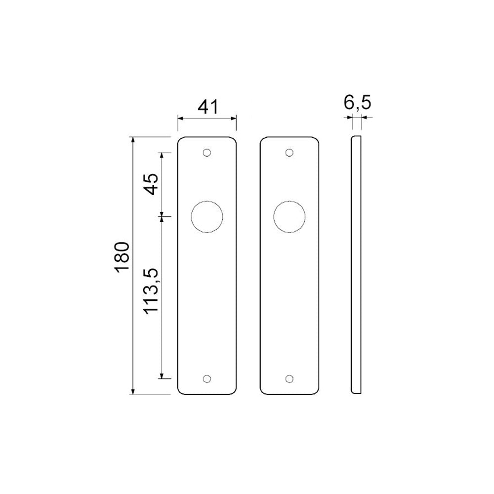 Technische tekening AMI kortschild 180/41 binnendeur blind