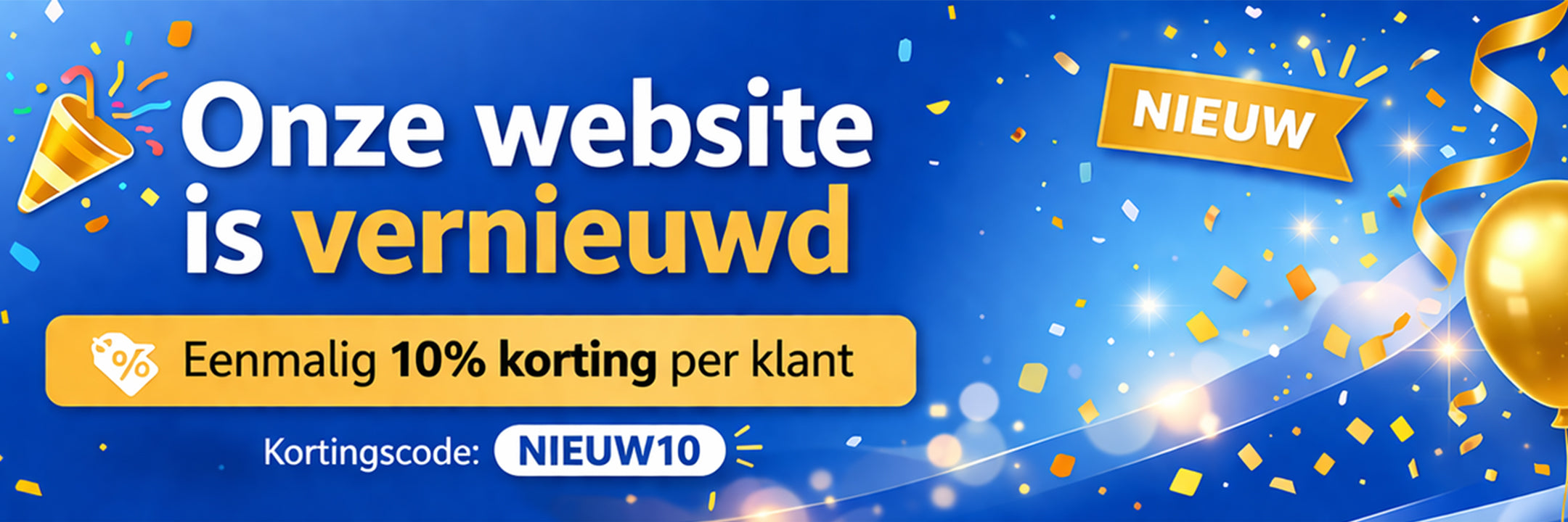 Banner nieuw kortingscode
