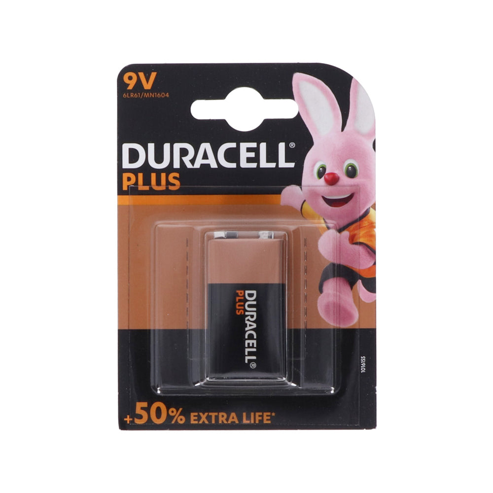Duracell Plus Power 9V alkaline blokbatterij, 1 stuk