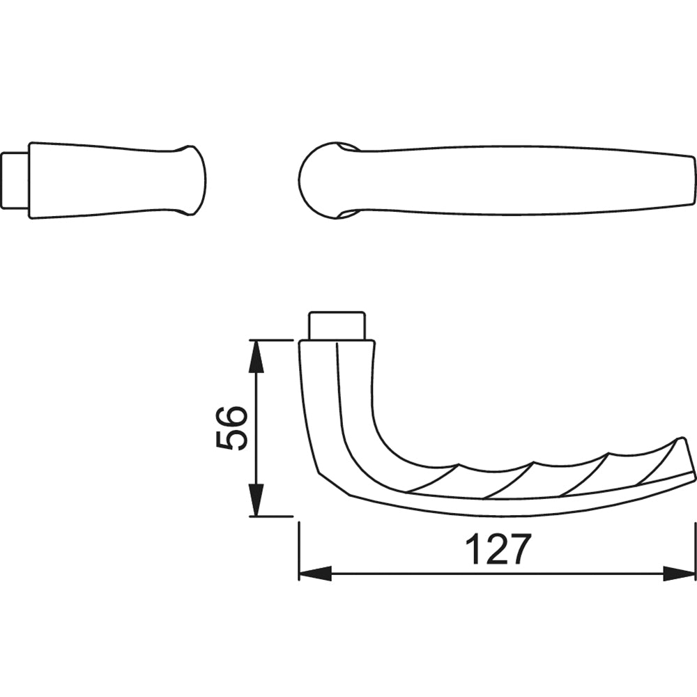 Technische tekening Hoppe Atlanta 1530 deurkruk