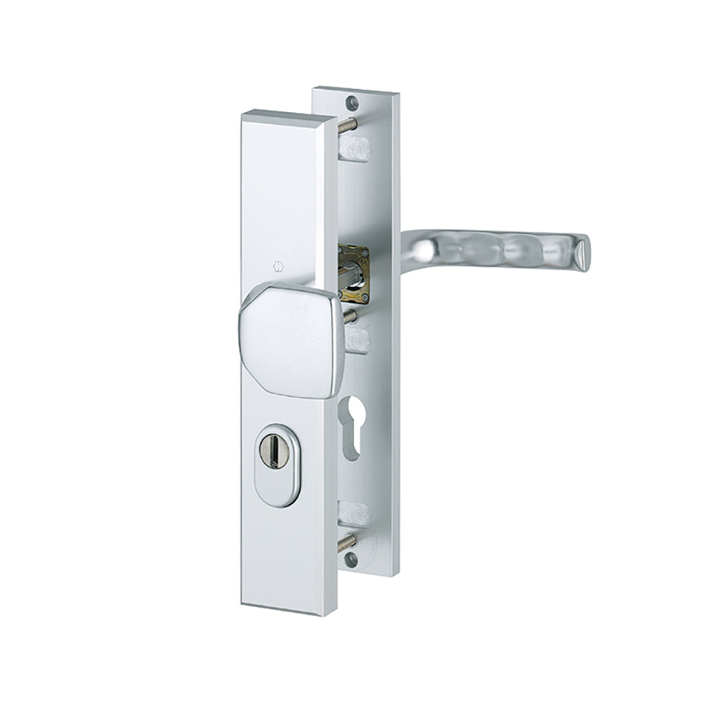 Hoppe London veiligheidsbeslag PC72 greep/kruk met kerntrekbeveiliging F1 aluminium
