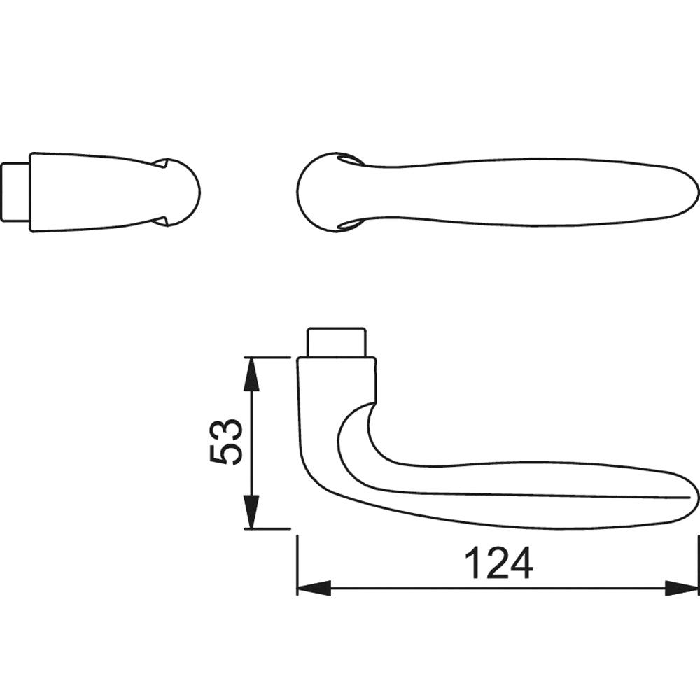 Technische tekening Hoppe Verona 1510 deurkruk gatdeel