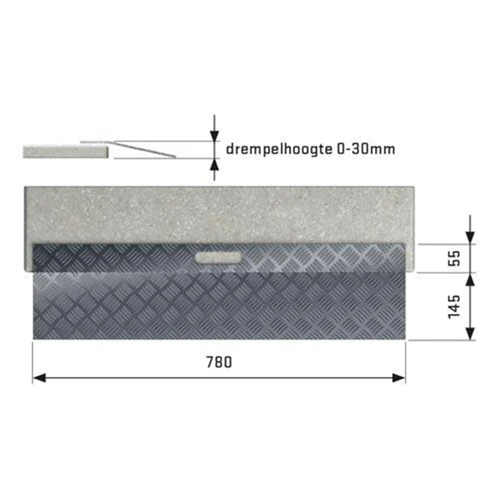 SecuCare drempelhulp Type 1 zijaanzicht