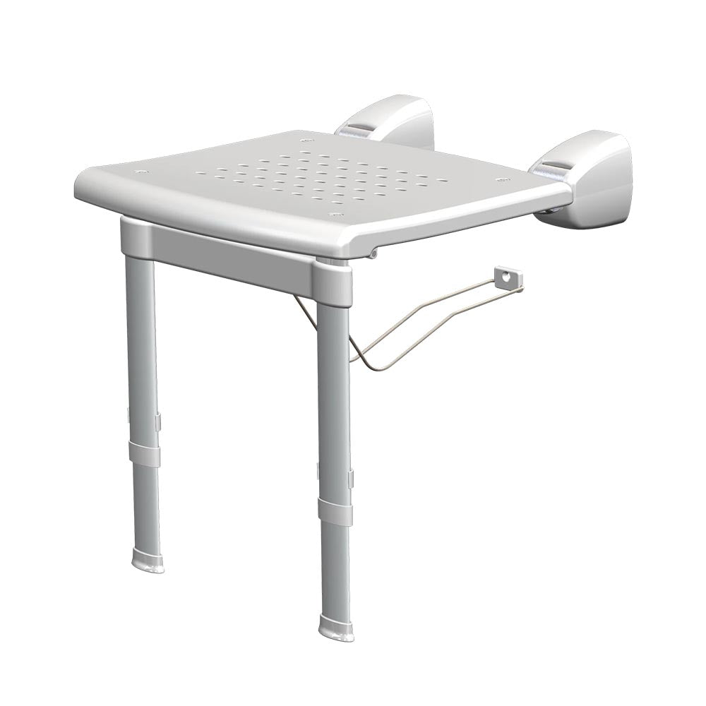 SecuCare Douchestoel met uitschuifbare pootjes wit opklapbaar 420x380 mm