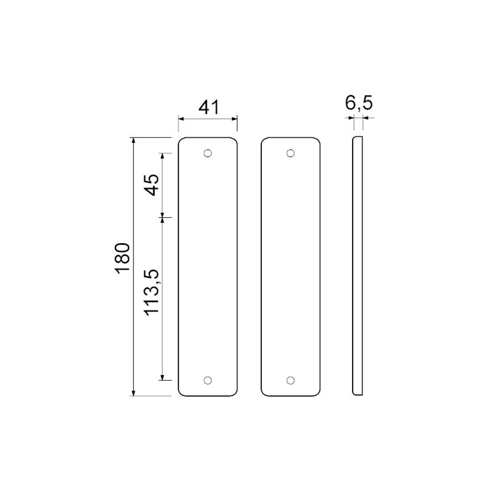 Technische tekening AMI kortschild 180/41 binnendeur geheel blind