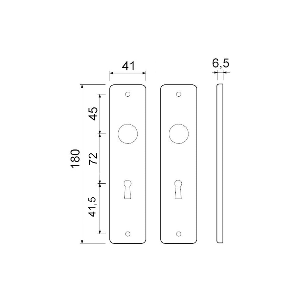 Technische tekening AMI kortschild 180/41 binnendeur SL72