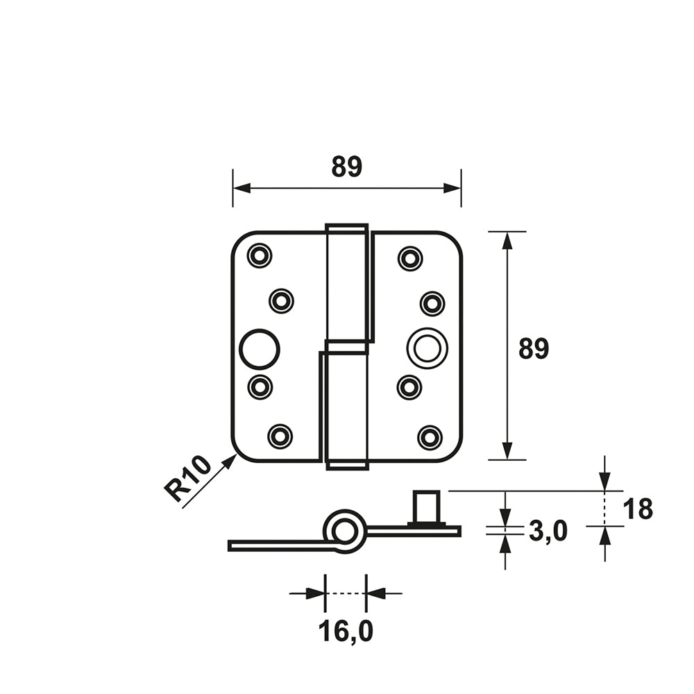 Technische tekening AXA Kogelpaumelle 1203 SKG*** 89x89 mm