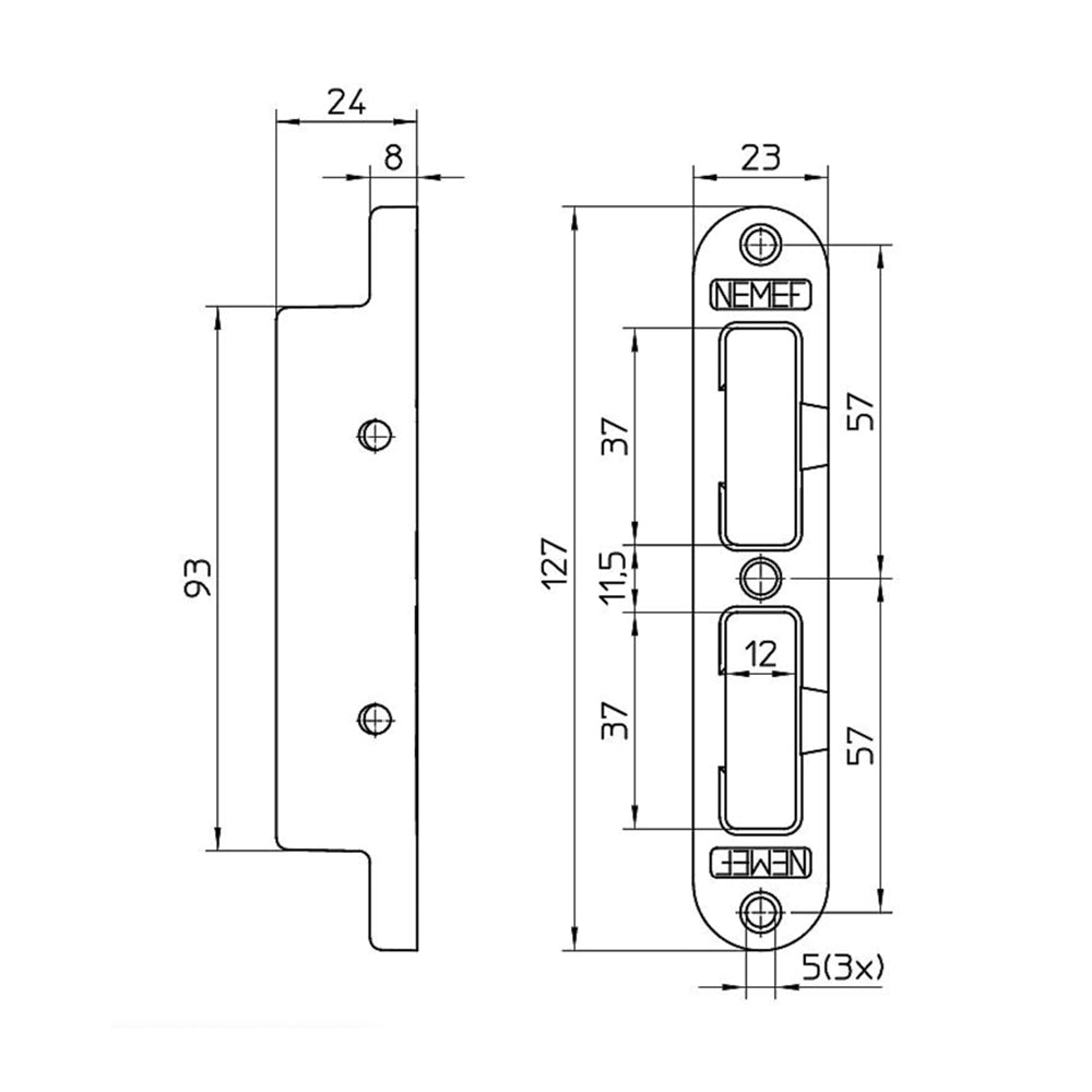 Technische tekening Nemef sluitkom VS1200