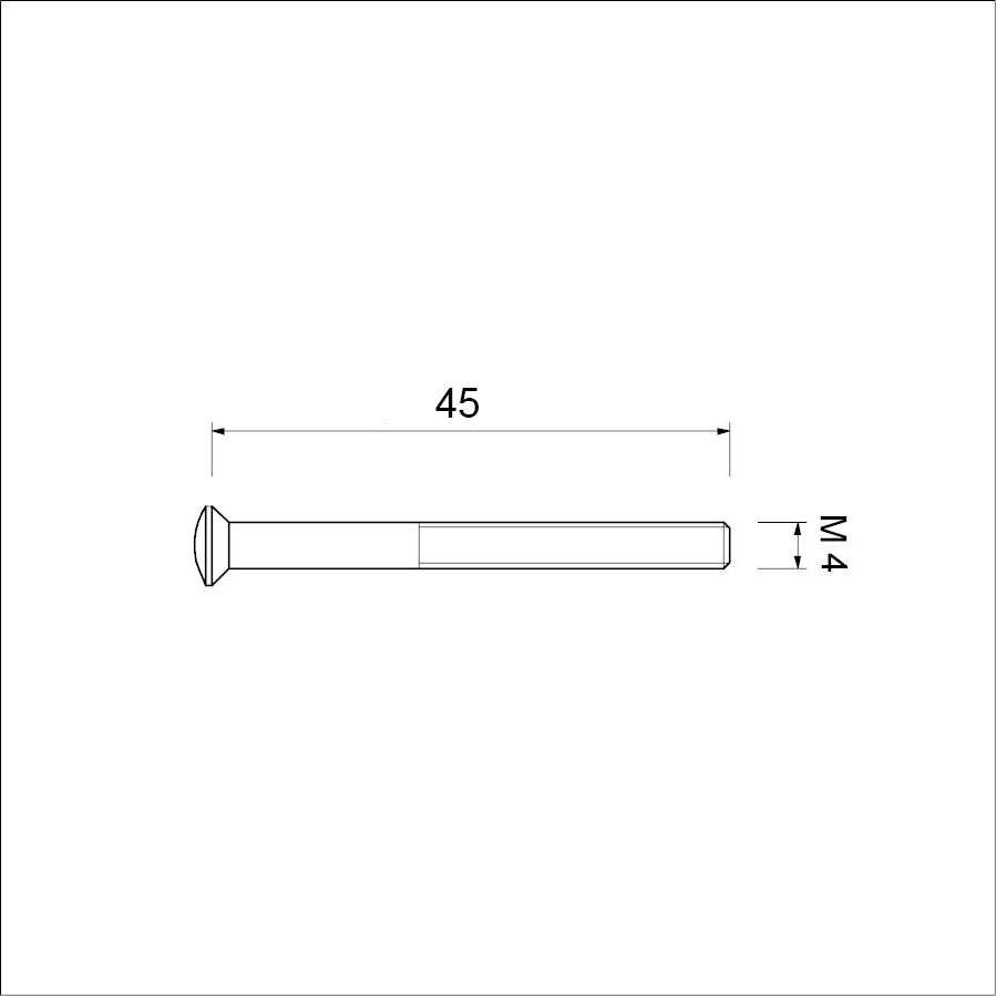 Technische tekening patentbout M4x45 mm