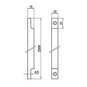 Nemef stang 13 2500X13 mm verzinkt