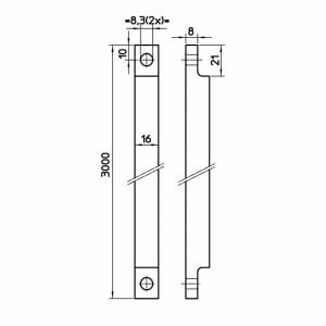 Nemef stang 16 3000X16 mm verzinkt